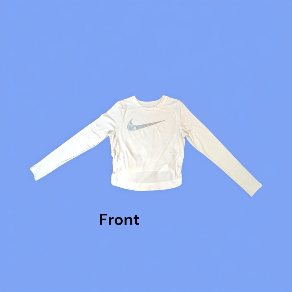 Nike Dri-FIT White Long Sleeve w/ Silver Swoosh